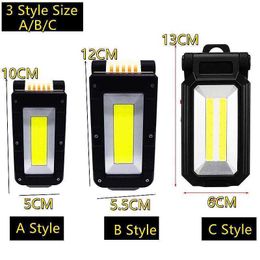 Torches Flashlights USB Rechargeable With Built in Battery T6 COB LED Flashlight Outdoor Camping Tent Lantern White / Red Light Torch Night Lamp L221014