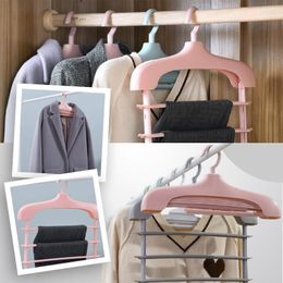 Hangers & Racks Multi Functional Pants Rack Non-Slip Folding Closet Storage Wardrobe Organizer For Clothes Trousers Scarves Ties