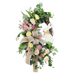 Decorative Flowers Easter Wreath Front Door Wreaths For All Seasons Spring Summer Fall Winter 16 Inch Farmhouse Decorations