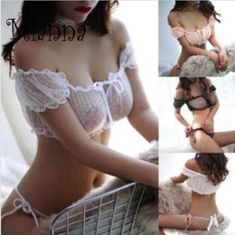 Other Panties Women Sexy Lingerie Exotic Lolita See Through Pyjama Bandage G Thong Sets Underwear Top Sleepwear 2 Pcs Kawaii Langerie W221017