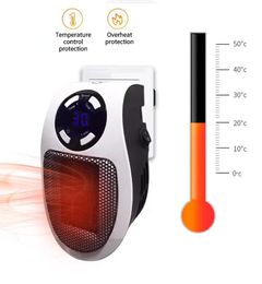 Mini Electric Heaters Home Office Bedroom Portable Plug In Heater Liquid Crystal Intelligent Timing with Remote Control Heater