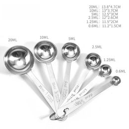 Fashion Tools Stainless Steel Measuring Spoons Cups For Baking Coffee 6 sizes Set RRD122