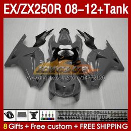 Fairings & Tank OEM For KAWASAKI NINJA ZX250R EX250R 08 09 10 11 12 ZX250 EX250 R 163No.65 ZX-250R 2008 2009 2010 2011 2012 EX ZX 250R 08-12 Injection Fairing glossy grey