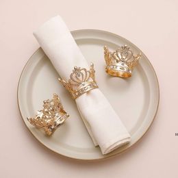 Crown Napkin Ring Gold Silver Napkins Buckle Hotel Wedding Towel Rings Banquet JNB16379