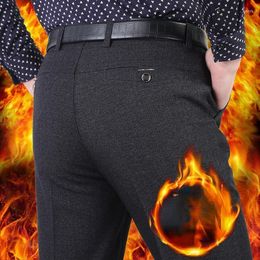 Men's Suits 2023 Men Autumn Winter Thicken Warm Velvet Pants Male High Waist Loose Trousers Business Casual Cashmere L87