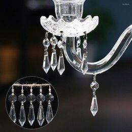 Chandelier Crystal 10Pcs 38mm Clear Glass Lamp Prisms Parts Hanging Drops Pendants Home Decor Lighting Accessories