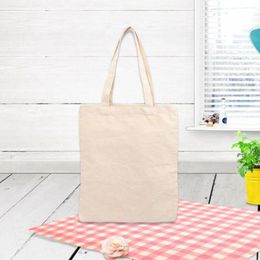 White Plain Shopping Bag Shoulder Tote High Capacity Environmental Friendly Shopper Bags Daily Use