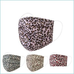 Designer Masks Leopard Print Respirator Fashion Cotton Mascarilla Reusable Washable Cloth Face Masks Mouth Outdoors Dust Prevention G Dhb1W