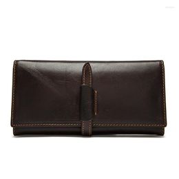 Wallets Cow Leather Wallet Head Layer Of Oil Wax Long Korean Version The Draw With Men