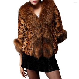 Women's Fur Faux Coat Women Winter Jacket Fashion Leopard Print Warm Trend Outerwear Female Coats Casaco Feminino Abrigos