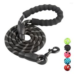 Dog Collars 1.5M Reflective Nylon 5 Colors Pet Lead Leash With Sponge Handle Walking Training Strap Rope For Medium Large