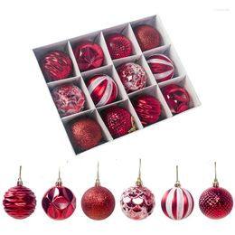 Party Decoration 12 Pcs Christmas Balls Ornament Set 6CM Colourful Painted Tree Hanging Pendants Ball Year 2023 Home Decor