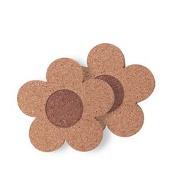 Fashion Reusable Cork Coaster 4 Inch Flower Shaped Wood Pad For Desk Glass Table RRE15104