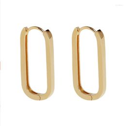 Hoop Earrings 2022 Minimalist Fashion Geometric Oval Temperament Gold Color Ellipse Vintage Earring For Women Party Jewelry
