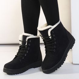 Сапоги Women Winter Ancle for Shoes Женская снежная ботас Mujer теплый плюшевый женщина плюс размер 44 221014