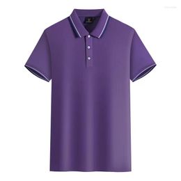 Men's Polos Men's Contrasting Collar Polo Shirt Customised Printed Embroidered Logo Enterprise Company Factory Clothing Breathable