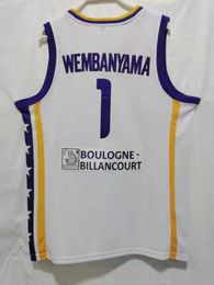 Victor Wembanyama #1 New Basketball Team Jersey Purple White Colour Size S-XXL Ed All Jerseys