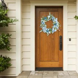 Decorative Flowers Artificial Flower Wreath Home Wall Wedding Decor Front Door Floral Wreaths All Seasons Farmhouse Welcome Garland 14 In