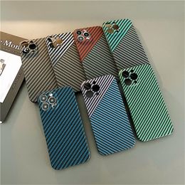 Cell Phone Cases Carbon Fibre Texture Multicolor All-pack PC Hard Shell Case Shockproof Cover For iPhone 14 Plus 13 12 11 Pro Max