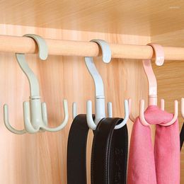 Hangers & Racks Multifunctional Hanger With Four Hooks Household Organiser Storage Holder 15.5x9.5x4cm Colourful Clothes Scarves Tools