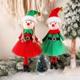 Christmas Elf Dolls Decoration Adorable Boy and Girl Xmas Tree New Year Ornament Home Gifts SN4984