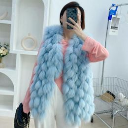 Women's Fur Chic Faux Vest Thin Fashion Hairballs Stitching Sleeveless Bomber Jacket Furry Waistcoat Flocking Mink Tanks Tops