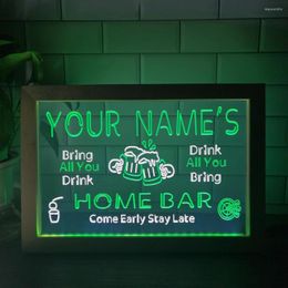 Party Decoration Name Personalised Home Bar Beer Family Dual Colour LED Neon Sign Po Frame Bedroom Desk 3D Night Light