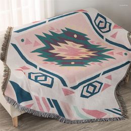 Chair Covers Drop Geometric Throw Blanket Multifunction Sofa Cobertor Tassel Dust Cover Air Conditioning Blankets For Bed