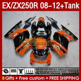 OEM Fairings & Tank For KAWASAKI NINJA ZX250R EX ZX 250R ZX250 EX250 R 08-12 163No.45 EX250R 08 09 10 11 12 ZX-250R 2008 2009 2010 2011 2012 Injection Fairing orange stock