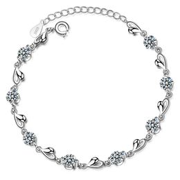 Love Heart Bracelets For Women Zircon Bracelets 925 Silver Wedding Jewellery