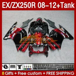 Fairings & Tank OEM For KAWASAKI NINJA ZX250R EX250R 08 09 10 11 12 ZX250 EX250 R 163No.55 ZX-250R 2008 2009 2010 2011 2012 EX ZX 250R 08-12 Injection Fairing dark red blk