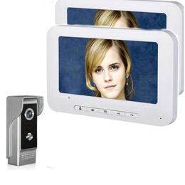 Video Door Phones 7'' TFT LCD Wired Phone Visual Intercom Doorbell System Indoor Monitor 700TVL Outdoor Waterproof IR Camera