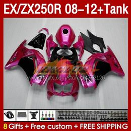 Fairings & Tank OEM For KAWASAKI NINJA ZX250R EX250R 08 09 10 11 12 ZX250 EX250 R 163No.60 ZX-250R 2008 2009 2010 2011 2012 EX ZX 250R 08-12 Injection Fairing rose pearl