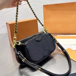 Woman Multi Pochette Bags designer bags luxury crossbody shoulder bag lady cross body chain Emboss Purse Totes 2 straps fashion baguette Leather Small 5A