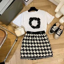 womens two piece pants lady two piece dress suit t shirt skirt women dlouse set plaid swallow gird skirts bodycon summer tweed with letter