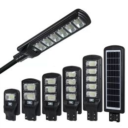 LED Solar street Light outdoor solar lamp integrated 50W 100W 200W with remote controller IP65 waterproof Redar motion sensor 6500K courtyard daylight floodlight