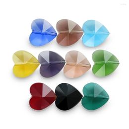 Beads Austrian Crystal Heart Pendant With Vertical Hole 10/14mm Glass Bead Love Shape For DIY Making Necklace Earing Accessories