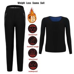 Men's Sleepwear 2022 New Women Long Johns Winter Elastic Thermal Underwear Sets Sexy Slim Body Shaper Warm Functional Tights Sweat Sauna Suits T221017