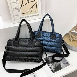 Evening Bags Women Cotton Space Padded Messenger Bag Large Capacity Tote Bags Winter Quilted Nylon Handbag Ladies Feather Down Crossbody L221014