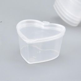 45ml PP Heart Square Shaped Seasoning Box Disposable Tasting Cup Salad Sauce Take-out Packaging Seasoning Cup GCB16405