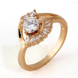 Wedding Rings High Charming Red&White Crystal For Women Band Vintage Black Gold Colour Ring Wholesale