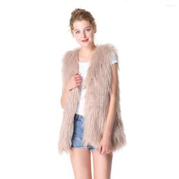 Women's Fur Fashion Ladies Faux Vest Sleeveless Waistcoat Gilet Wrap Jacket 2022 Winter Coat Womens Outwear Fleece Vests