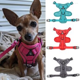 Dog Collars Reflective Puppy Vest Harnesses For Small Medium Dogs Adjustable Pet Harness And Leash Set Bichon Pomeranian Mascotas Chain