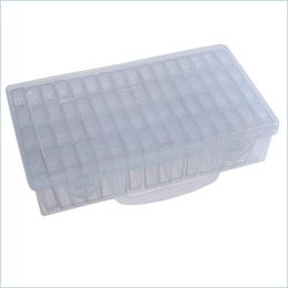 Storage Boxes Bins Portable 64 Lattice Bead Storage Box Practical Nail Beads Transparent Plastic Case Drop Delivery 2022 Home Garden Dhloh