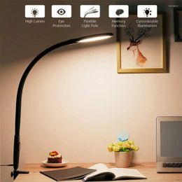 Table Lamps Flexible Gooseneck LED Desk Light Clip-on Dimmable Eye Protection Reading Lamp For Study Room Office Xmas Gifts