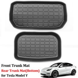 Front Trunk Mat For Tesla Model Y 2022 Accessories ModelY Rear Trunk Storage Mat TPE Protector Cover Waterproof 2021 Car Parts