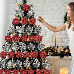 Christmas Decorations Year 2022 Artificial Flowers Glitter Fake Flower Merry Tree For Home Gift Xmas Ornament Noel