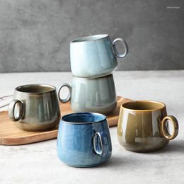Mugs Ceramic Coffee Cup Retro Kiln Drinking Japanese-style Household Creative Pot-bellied Water Drinkware