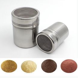 Stainless Steel Chocolate Shaker Coffeeware Coffee Stencils Cocoa Flour Icing Sugar Powder Coffee Sifter Lid Cooking Tools Accessories 1223354