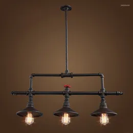 Pendant Lamps Edison Industrial Retro Loft Style Vintage Lights Fxitures 3 Bar Dinning Room Rope Pipe Lamp Suspension Luminaire